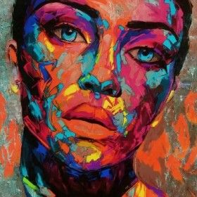 Gesicht Abstrakt Popart Gemälde Malerei Modern Art