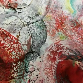 Abstraktes Gemälde Rot Malerei Wandbild Modern
