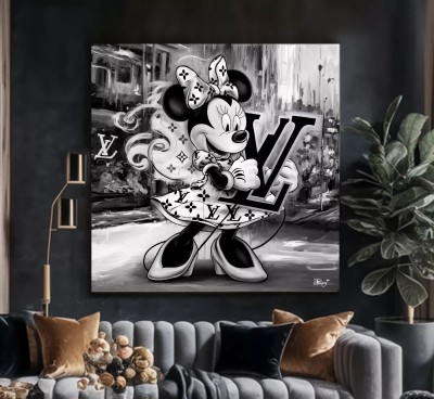 Lv Minnie Wandbild Graffiti Pop-Art Grau