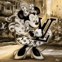LV Minnie Wandbild Graffiti Pop-Art Gold-Gelb