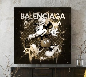LV Micky Balenciag Wandbild Pop-Art Goldbraun