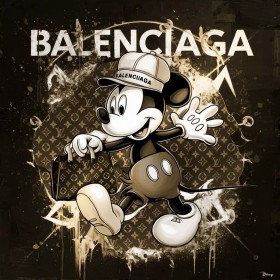LV Micky Balenciag Wandbild Pop-Art Goldbraun LV Micky Balenciag Wandbild Pop-Art Goldbraun