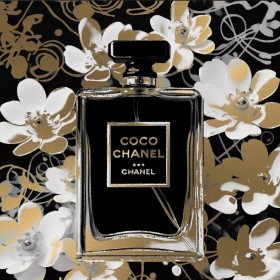 Coco Parfum Blumen Graffiti Wandbild