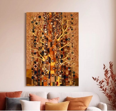 Baum Orange-Braun-Töne Stil Gustav Klimt Wandbild