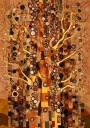 Baum Orange-Braun-Töne Stil Gustav Klimt Wandbild