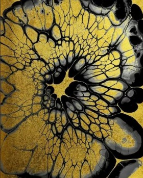 Abstraktes Gemälde Wandbild Modern-Art Schwarz Goldoptik