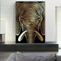 Elefant Schwarz Gold-Optik Modern Abstrakt Tiere Kunst
