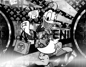 Donald Wandbild Pop-Art Schwarz-Weiss Donald Wandbild Pop-Art Schwarz-Weiss