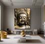 Goldener Buddha Feng-Shui Gemälde Wandbild 3D