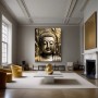 Goldener Buddha Feng-Shui Gemälde Wandbild 3D