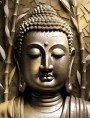 Goldener Buddha Feng-Shui Gemälde Wandbild 3D