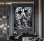 Micky King Money Pop Art Schwarz Weiß