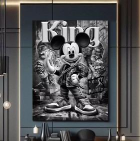 Micky King Money Pop Art Schwarz Weiß