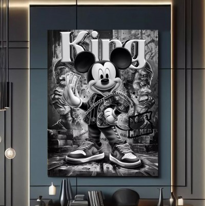 Micky King Money Pop Art Schwarz Weiß