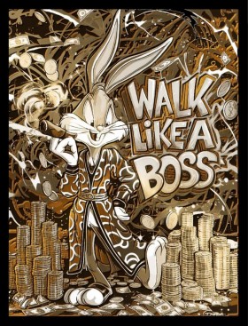 Bugs Bunny Walk Like a Boss Pop Art Graffiti Gold Bugs Bunny Walk Like a Boss Pop Art Graffiti Gold