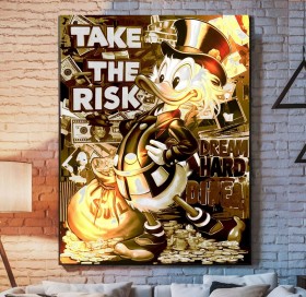 Dagobert Take the Risk Comic Wandbild Gold Gelb