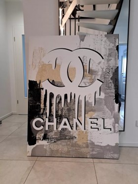Chanel auf abstrakter Kunst Wandbild modern