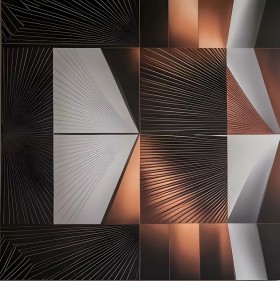 Abstraktes Wandbild Kunst Kupferfarben Modern