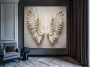 Engelsflügel Weiss Beige Gold Wandbild Modern Kunst