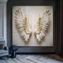 Engelsflügel Weiss Beige Gold Wandbild Modern Kunst