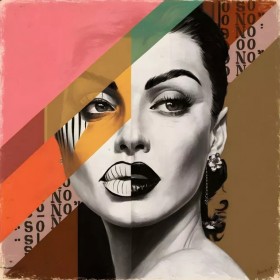 Retro Pop Art Wandbild Gesicht Vintage Bunt Loft