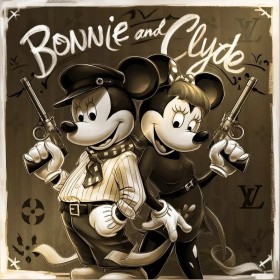 Minni und Micky Bonnie und Clyde Wandbild Pop Art