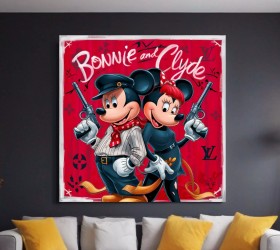 Micky Bonnie Clyde Wandbild