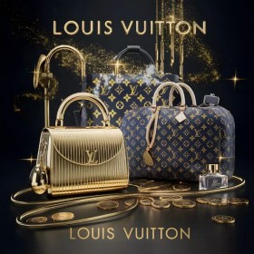 Louis Vuitton Taschen Wandbild Schwarz Gold Mode Louis Vuitton Taschen Wandbild Schwarz Gold Mode