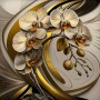 Blumen Orchideen Gold Beige Wandbild Modern Natur