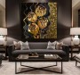 Goldene Rosen Schwarz Gustav Klimt Stil Wandbild