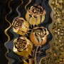 Goldene Rosen Schwarz Gustav Klimt Stil Wandbild