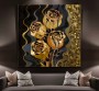 Goldene Rosen Schwarz Gustav Klimt Stil Wandbild