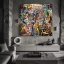 Abstrakte Kunst Basquiat Stil bunt Graffiti modern