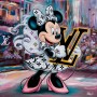 LV Minnie Wandbild Graffiti Pop-Art Bunt
