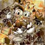 Donald und Daisy in Love Popart Graffiti Wandbild