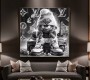 Blauer Schlumpf Wandbild LV modern Luxus Popart Grau