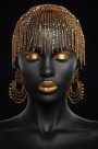 Frau Goldschmuck abstrakt moderne Kunst schwarz