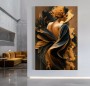 Frau Gemälde Safran-Gelb Orange Wandbild Modern