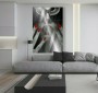 Frau Schwarz Weiss Rot Modern Loft Abstrakt