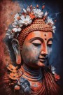 Buddha Blumen Blüten Feng Shui Wandbild Modern