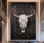 Tier-Schädel Skull Schwarz Gold 3D-Optik Modern