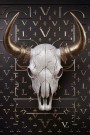 Tier-Schädel Skull Schwarz Gold 3D-Optik Modern