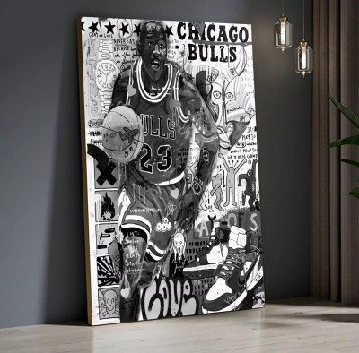 Michael Jordan Graffiti Pop-Art Sport Nike Schwarz W