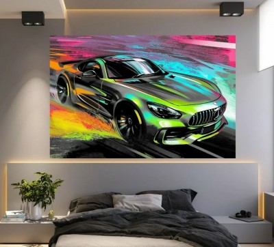 Mercedes AMG Auto Abstrakt Bunt Wandbild Modern