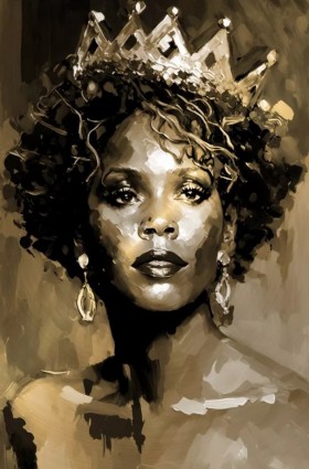 Königin Whitney Houston Soul Musik Popart Gold
