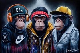 Affen LV Wandbild Tiere Pop-Art Modern Graffiti Affen LV Wandbild Tiere Pop-Art Modern Graffiti