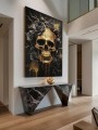 Skull Schädel Totenkopf Schwarze Rosen Wandbild