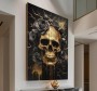 Skull Schädel Totenkopf Schwarze Rosen Wandbild