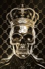 Skull Schädel Totenkopf Schwarz Gold Optik