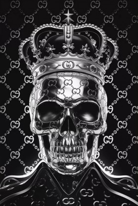 Skull Schädel Totenkopf Schwarz-Weiss Wandbild Skull Schädel Totenkopf Schwarz-Weiss Wandbild